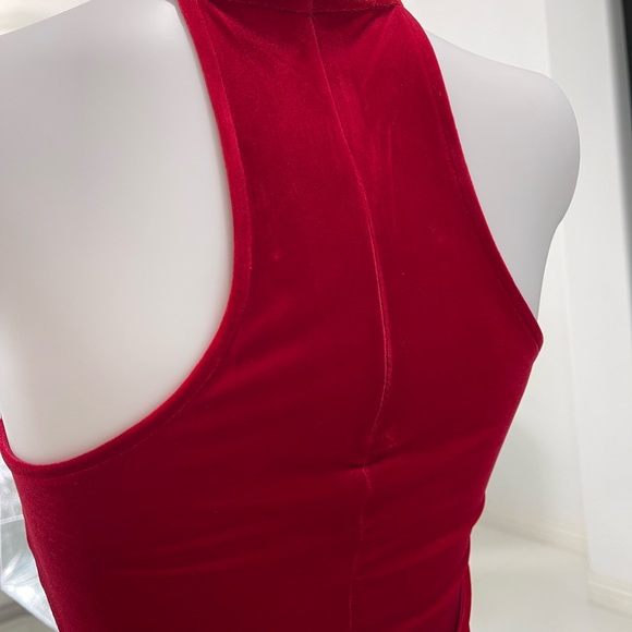 Love Culture Red Velvet Strapless Mini dress. - Picture 6 of 6